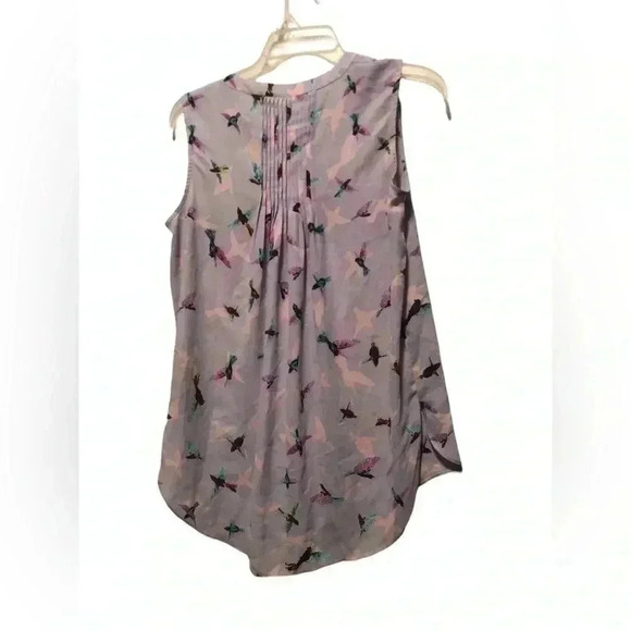 NYDJ Sheer Bird Print Sleeveless Blouse Size XS - Picture 3 of 3